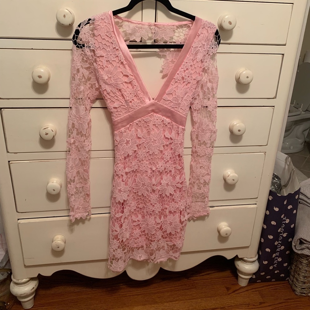 Pink crochet dress